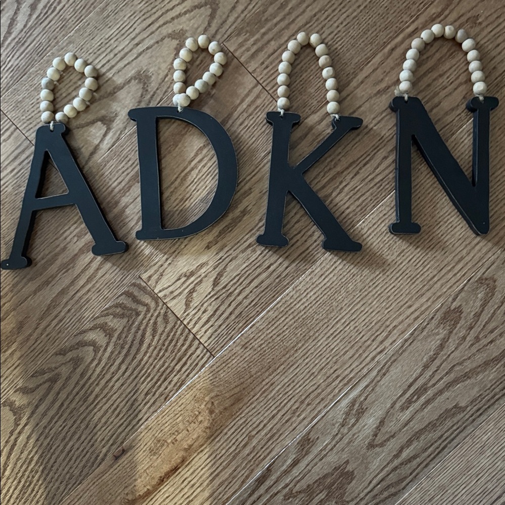 Single wooden letters only. Letters with Beaded Accents for hanging.